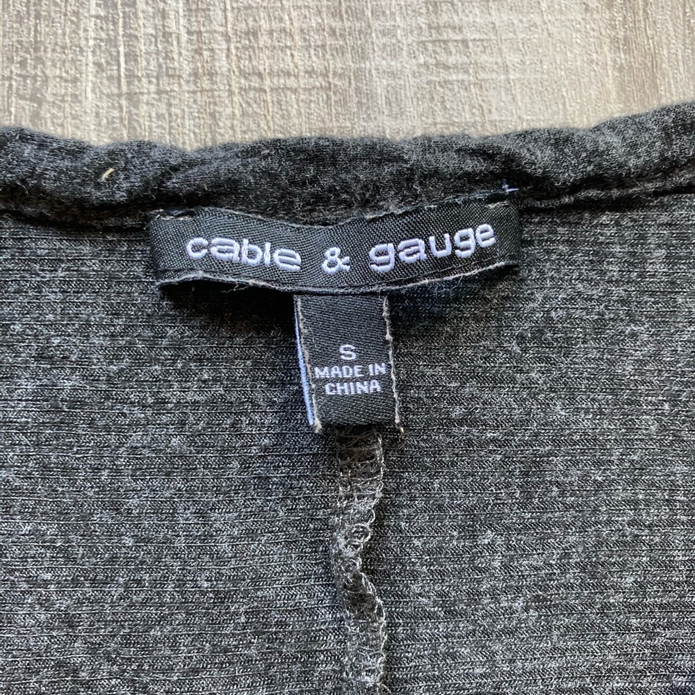 Ultra Soft Drapey Grey Henley - Picture 2 of 3